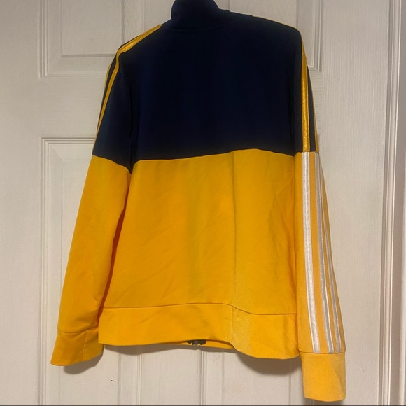 Adidas zip up track jacket Boys Small 8 in blue & gold - Picture 4 of 5